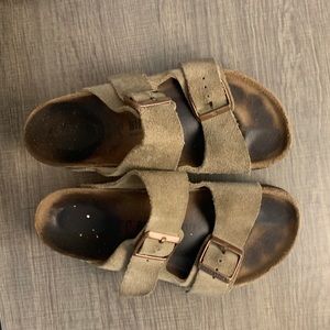 Birkenstock brown suede!
